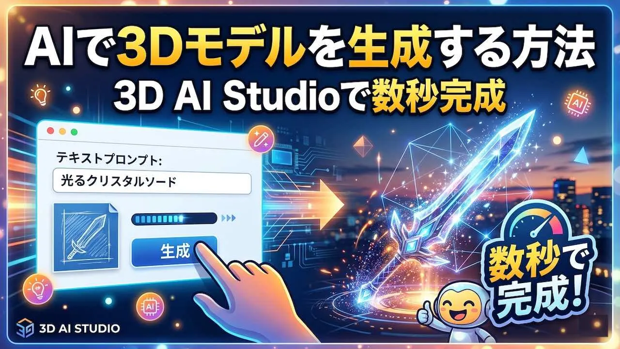 AIで3Dモデルを生成する方法｜3D-AI-Studioで数秒完成.webp