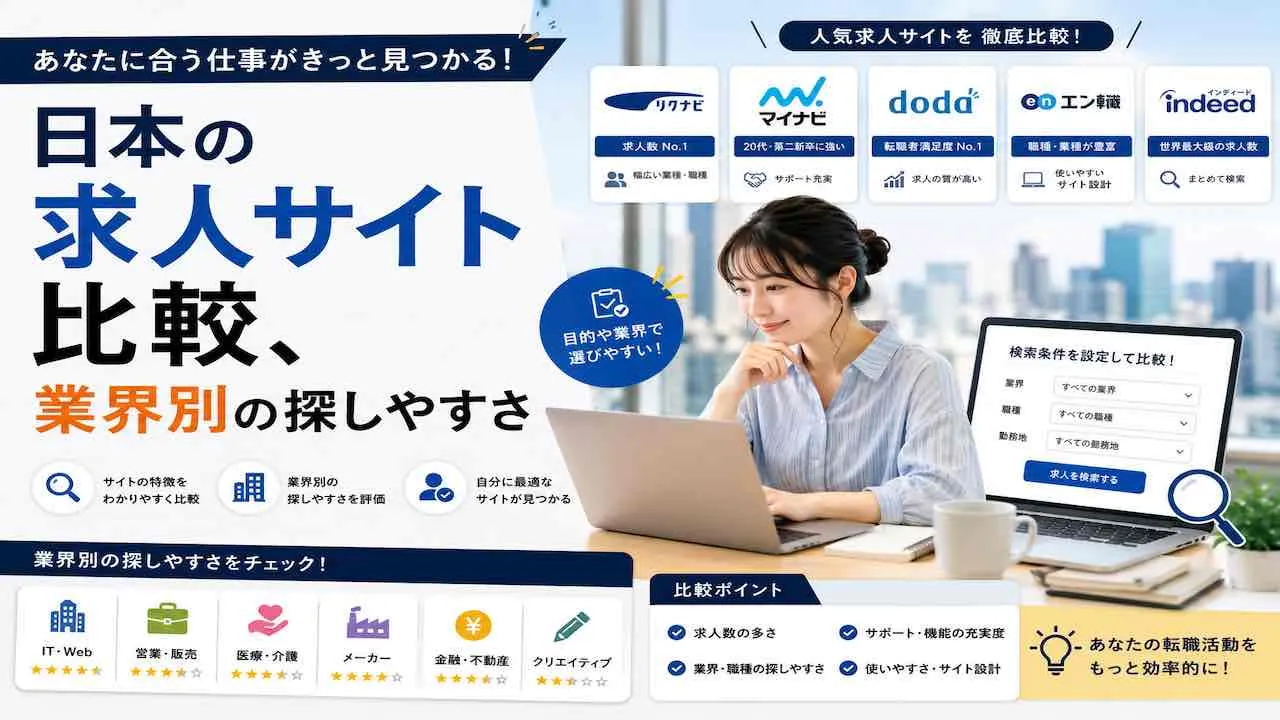 日本の求人サイト比較、業界別の探しやすさ.webp