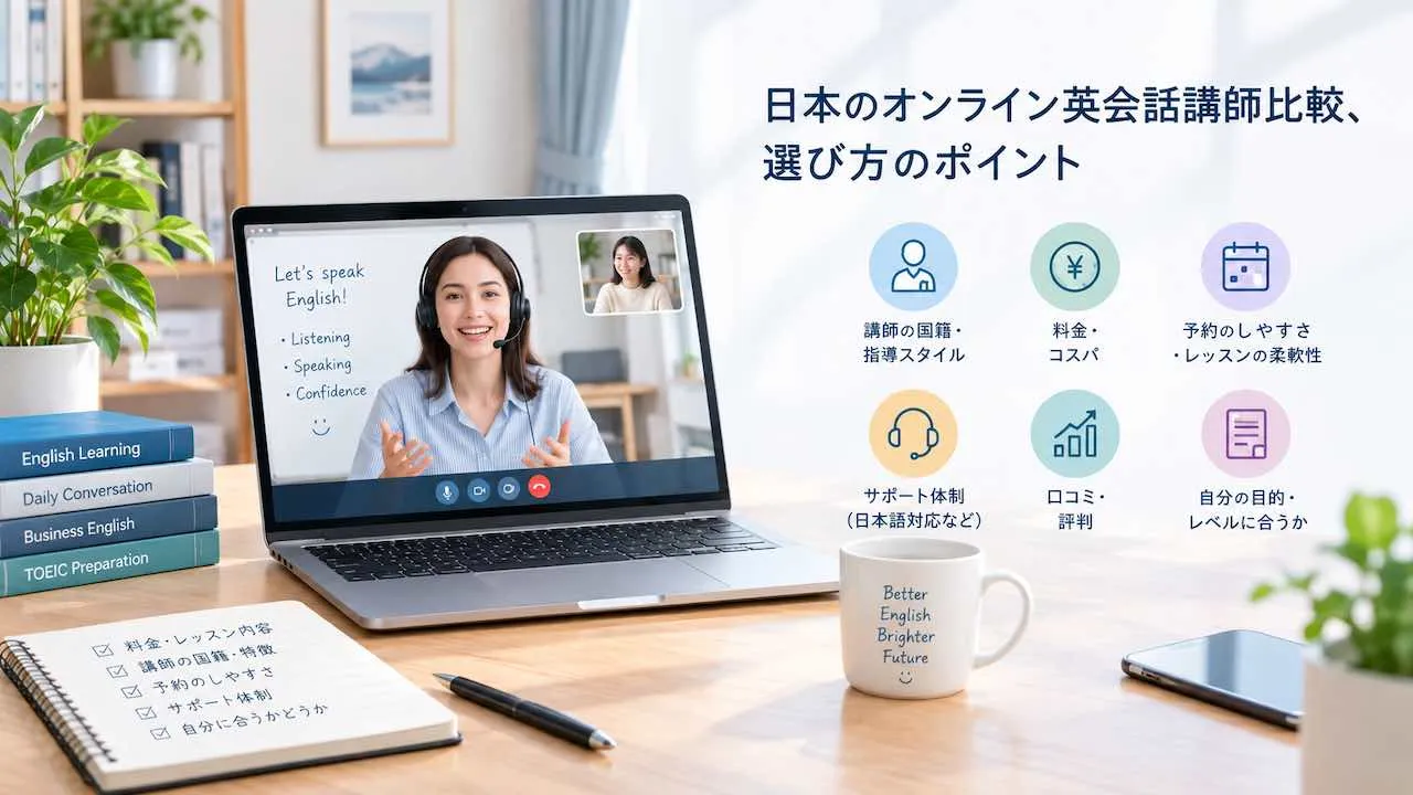 日本のオンライン英会話講師比較、選び方のポイント.webp